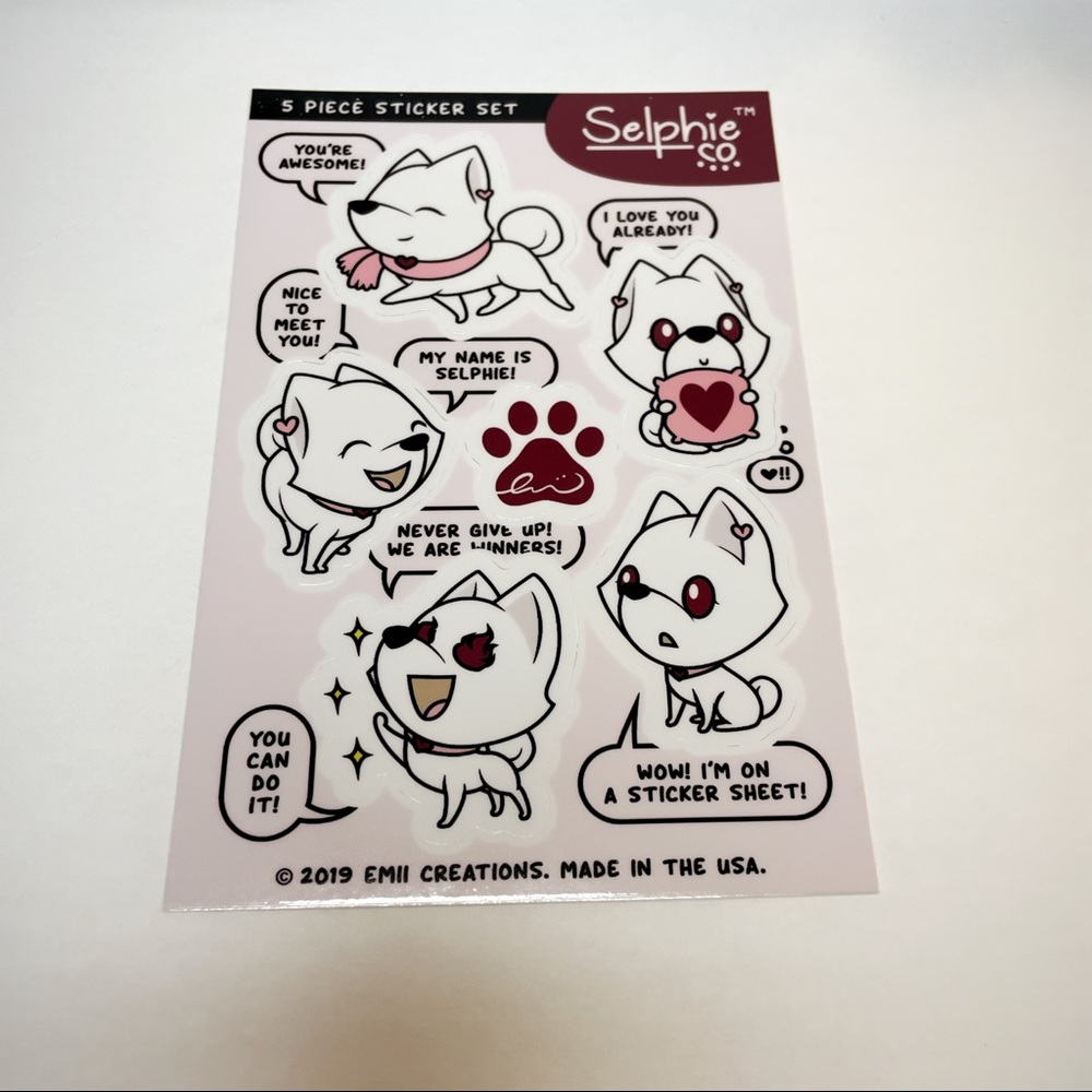 🧧SALE 3/$15 White Shiba Sephie Dog Sticker Sheet Emiicreations